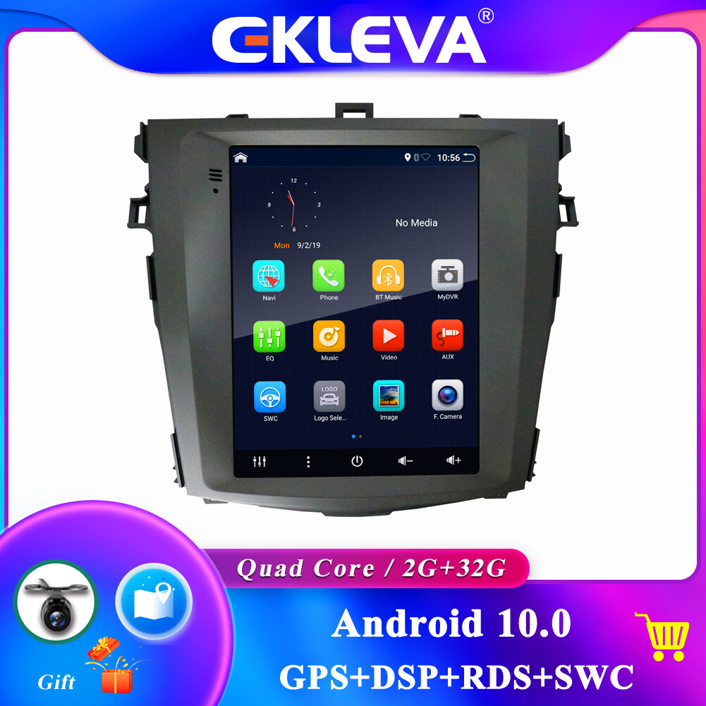 EKLEVA 9.7 inch Car radio For Toyota Corolla Android 12 Stereo GPS Navi Fit 10 E140 E150 2006-2013 Bluetooth 5.0 SWC Mirror Link Camera