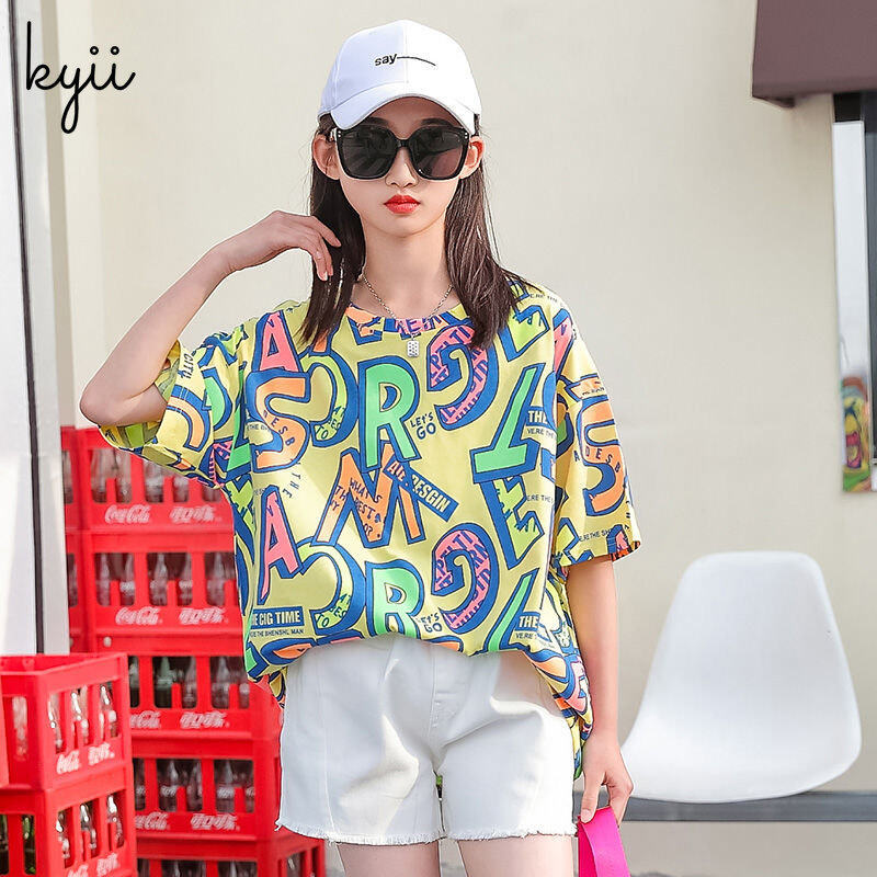 KYII Girl Summer children Korean shirt Versatile short sleeve Top kyii0080