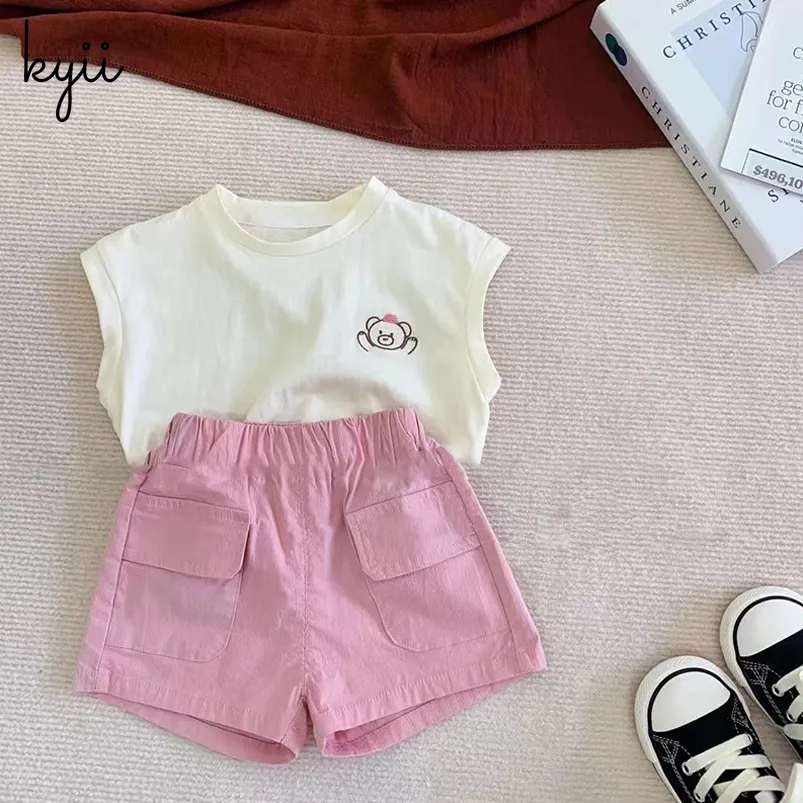 KYII Girls suits children Cute summer two Set ky22186