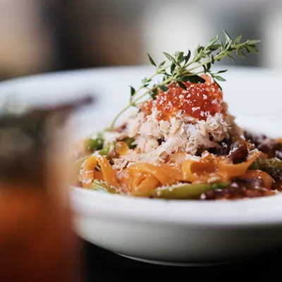 Crab Meat Spaghetti in Sea Urchin Sauce (Contains Bacon)