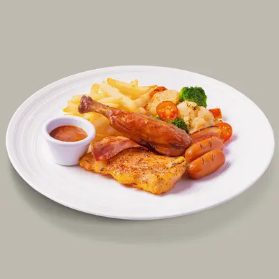 Mixed Grill served with Mixed Vegetables