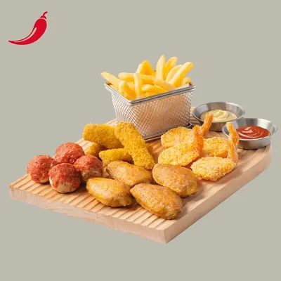 Spicy Chicken Wings Snack Platter with French Fries