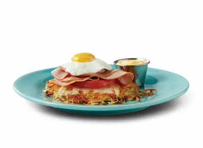 Ham and Cheddar Hash Brown Stack